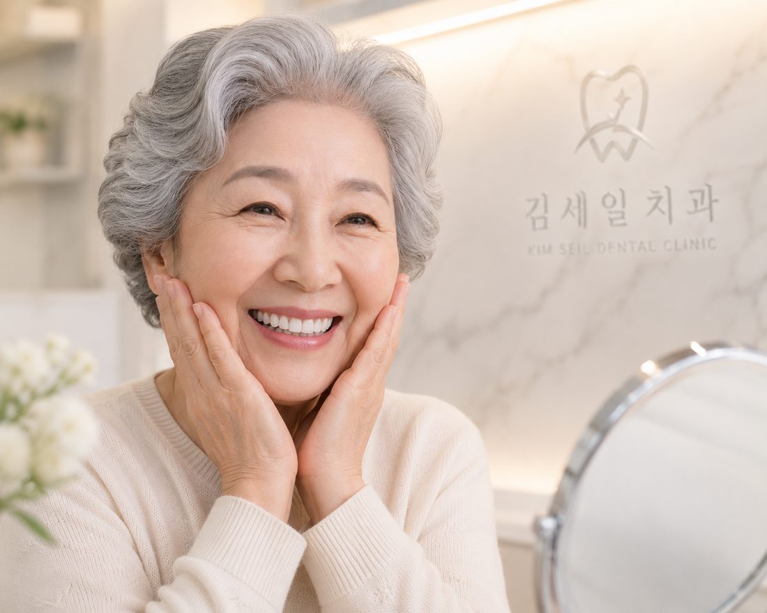 틀니 상담을 받는 어르신