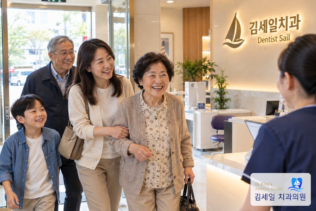 가족과 함께 병원을 찾아 접수하는 모습