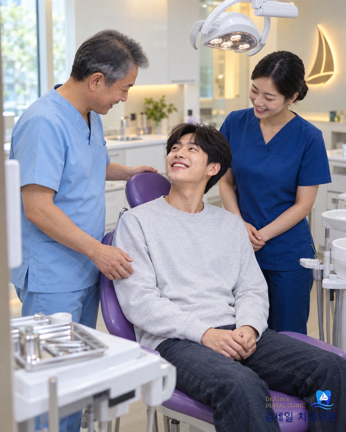 치아 상태를 확인하는 진료 모습