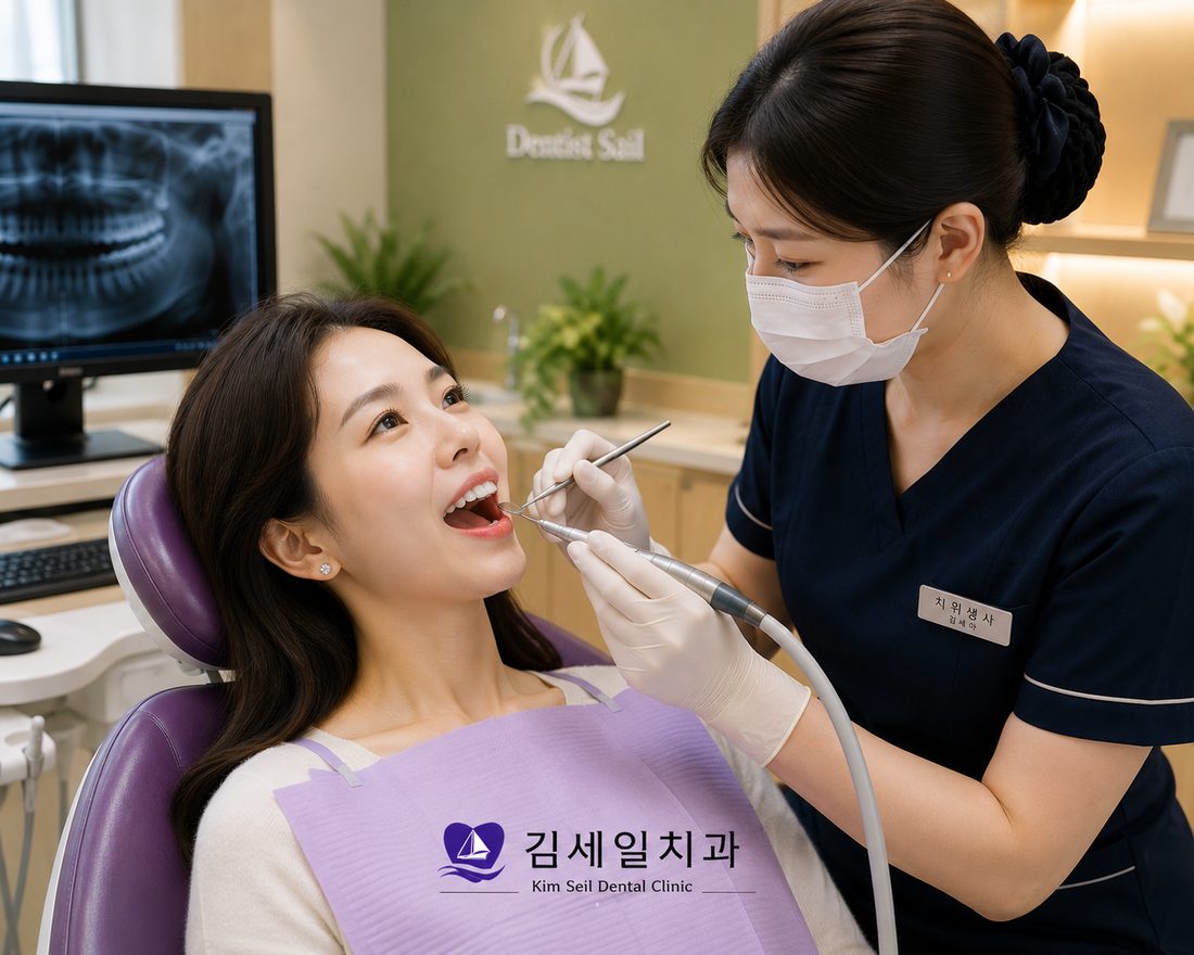 스케일링 진료 모습