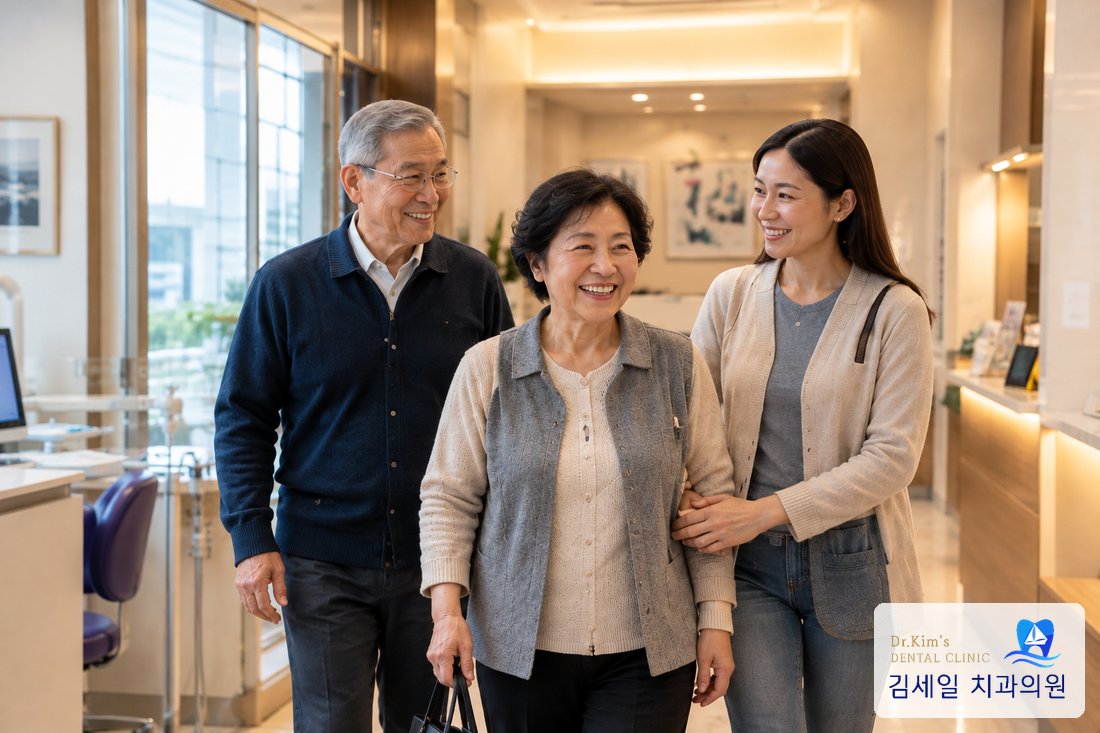 부모님과 함께 병원을 찾은 가족